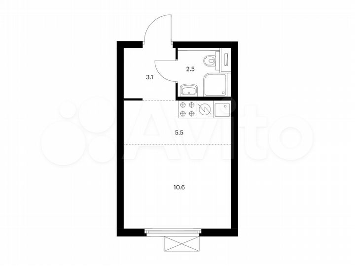 Квартира-студия, 21,7 м², 9/28 эт.