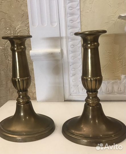 Подсвечники старинные бронза. англия