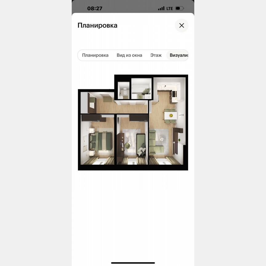 2-к. квартира, 57,1 м², 5/13 эт.