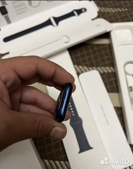 Часы apple watch series 6 44 mm blue