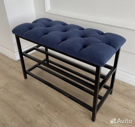 Обувница банкетка металлическая с каретной стяжкой