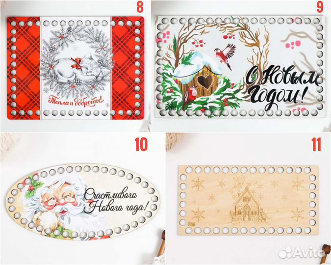 Донышки для вязания корзин из фанеры с принтом