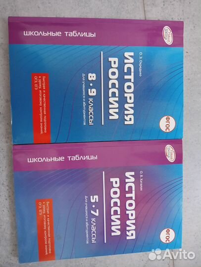 История России 5-7, 8-9 класс, школьные таблицы