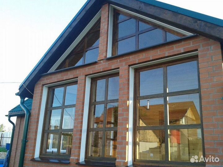 Окна нестандартные коричневые