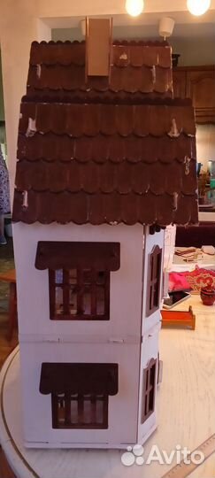 Домик кукольный деревянный с мебелью