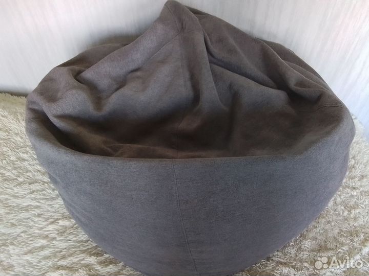 Пуфик, кресло-мешок серого цвета