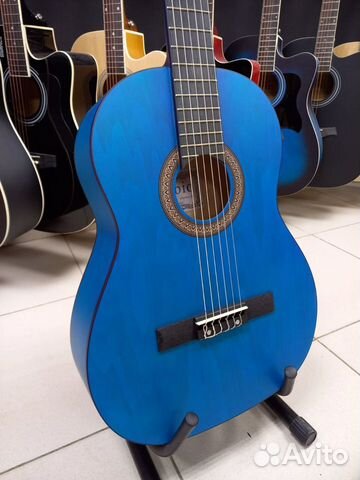 Гитара Классическая Синяя Матовая Новая