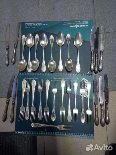 Мельхиоровые ложки,вилки, ножи