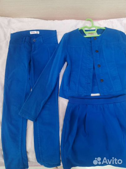 Джинсовый костюм для девочки размер 140-146