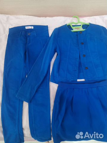 Джинсовый костюм для девочки размер 140-146
