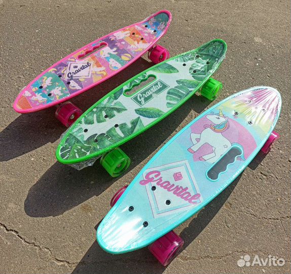 Пениборд скейт мягкие колеса penny board