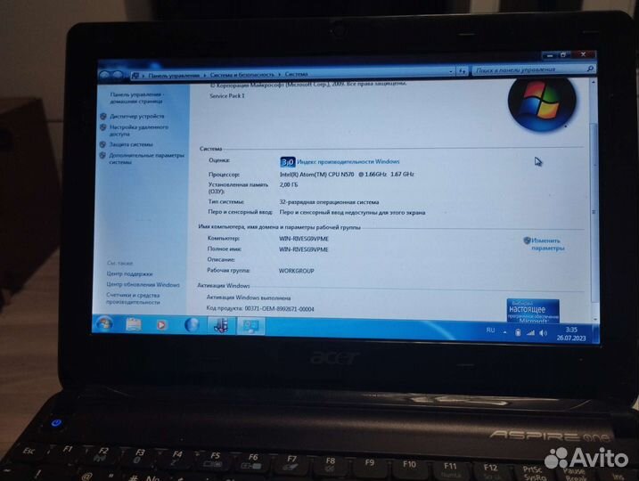 Нетбук Acer aspire one