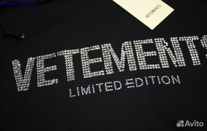 Худи vetements oversize со стразами (Арт.86080)