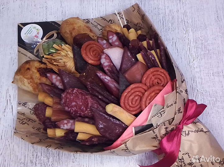 Мясной букет. Мужской букет. Съедобный подарок