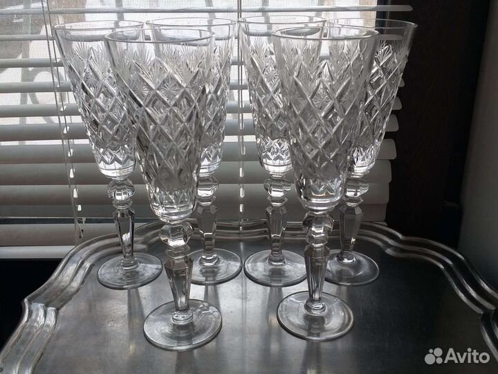 Фужеры хрустальные,стекло для шампанского