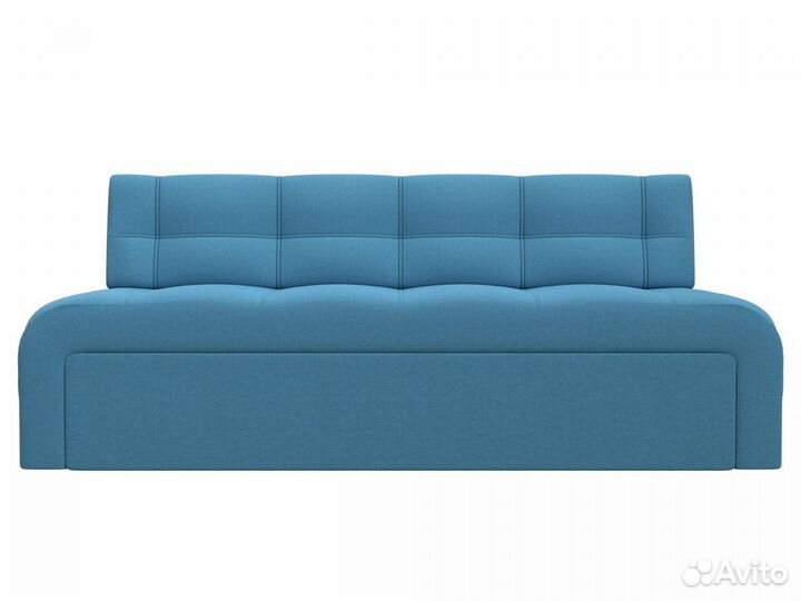 Диван кухонный прямой Люксор, рогожка, амур голубой