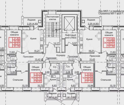 2-к. квартира, 57 м², 7/9 эт.