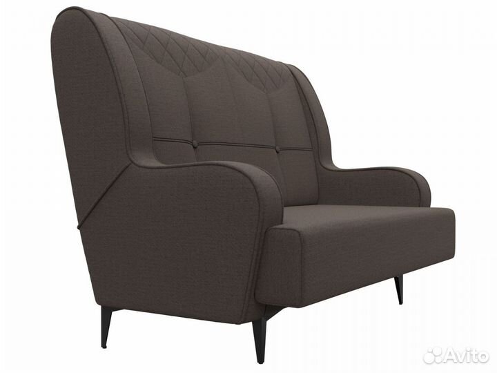 Диван прямой Неаполь 2-х местный, рогожка, амур коричневый