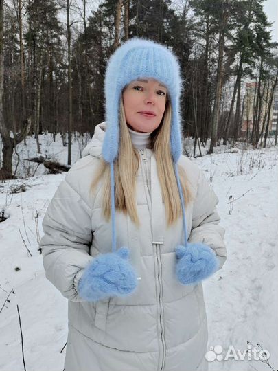 Шапка ушанка варежки