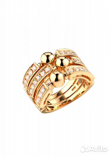 Кольцо Bvlgari Allegra Triple Band Yellow Gold & D