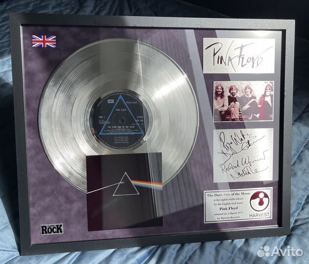 Pink Floyd платиновый диск в рамке готовый подарок