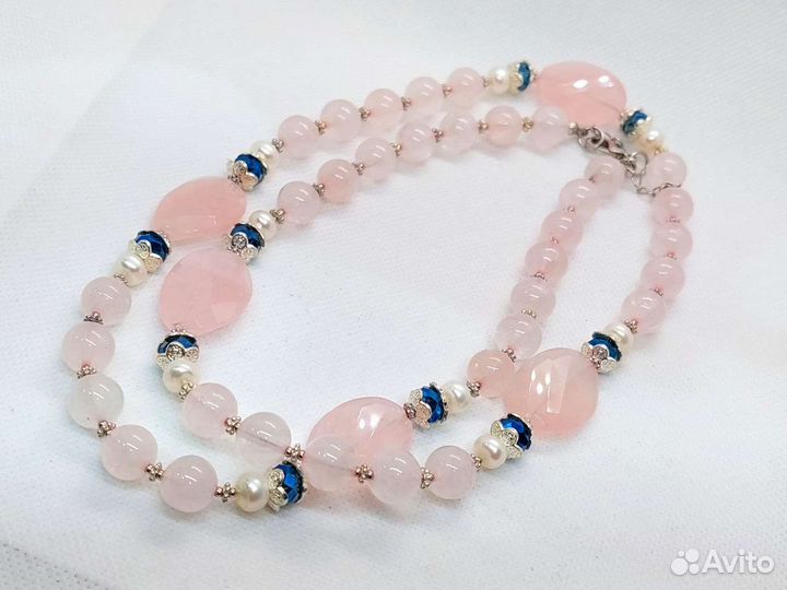 Колье Розовый кварц