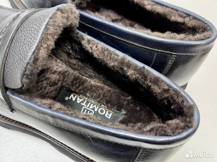 Туфли лоферы мужские зимние Romitan