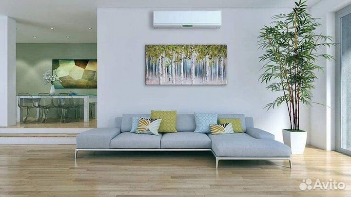 Картина маслом на холсте Березовый лес