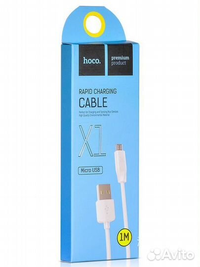 Кабель USB hoco X1 microusb, 2.1А, 1 м