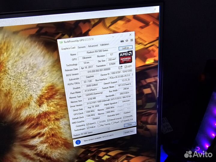 Видеокартс Sapphire RX 580 8Gb