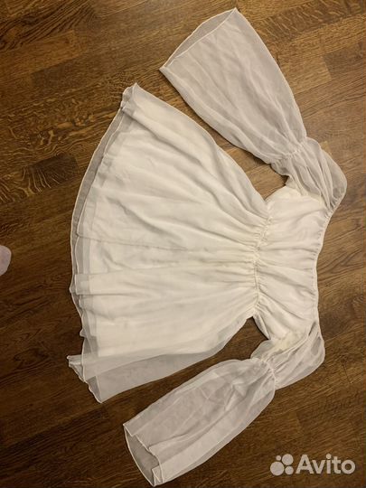 Платье в корейском стиле белое