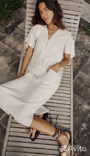 Роскошное льняное платье Zara оригинал M новое