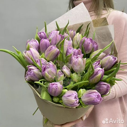 Тюльпаны Пионовидные Цветы Букеты Доставка 24/7