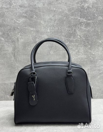 Черная сумка с ручками натуральная кожа The Row