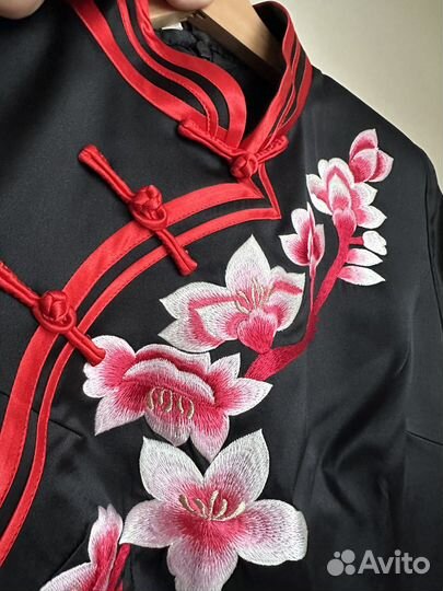 Натуральное китайское шелковое платье ципао