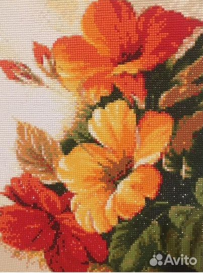 Алмазная мозаика на подрамнике Цветы