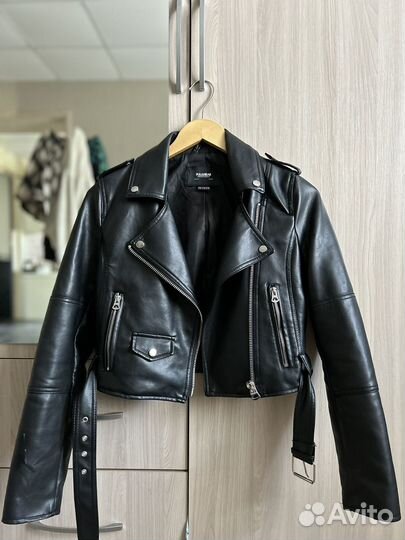 Кожаная куртка косуха pull&bear