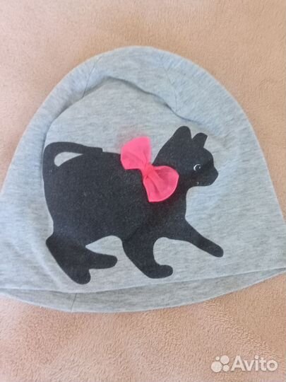 Шапка трикотажная на девочку 2-5 лет