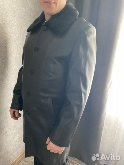 Мужской кожаный френч 48