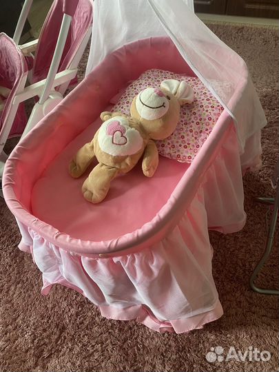 Игрушечная коляска,кроватка,стульчик доя кормления