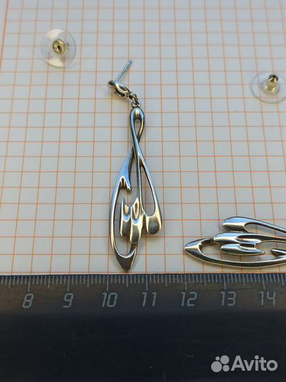 Серьги серебро 925 проба, гвоздики, СССР