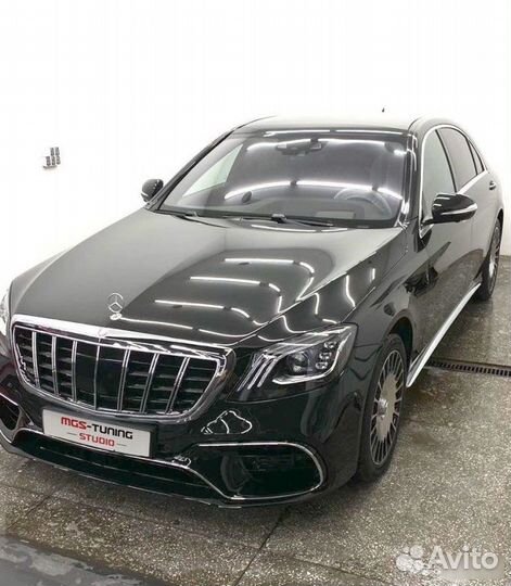 Передний бампер S63+решетка B Mercedes w222 рест