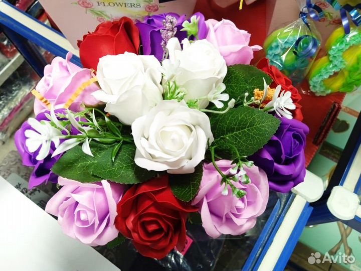 Букет из мыльных роз