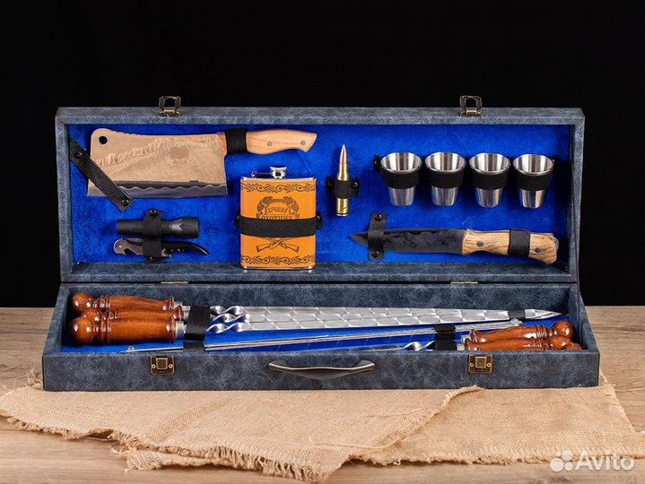 Подарочный набор шампуров Пуля в кейсе