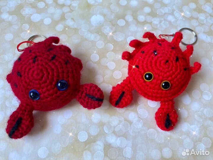 Вязаные игрушки брелоки