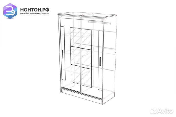 Шкаф-купе Элегант 2 ясень шимо темный / ясень шимо