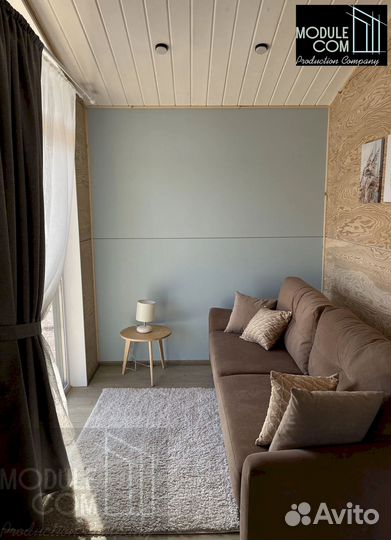 Модульный дом с отделкой и закрытой террасой