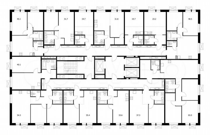1-к. квартира, 40,1 м², 22/25 эт.