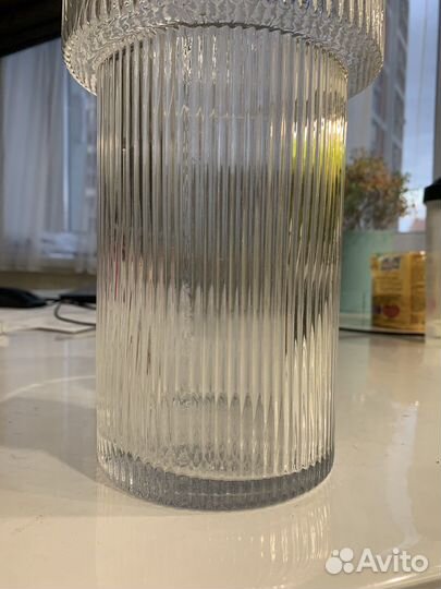 Ваза рельефная рефленая стекло