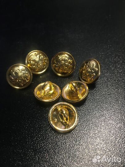 Пуговицы форменные с орлом 14 мм золотистого цвета
